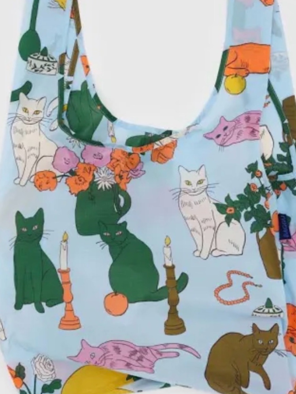 BAGGU Reusable Shopping Bag Table Cats Print NLA